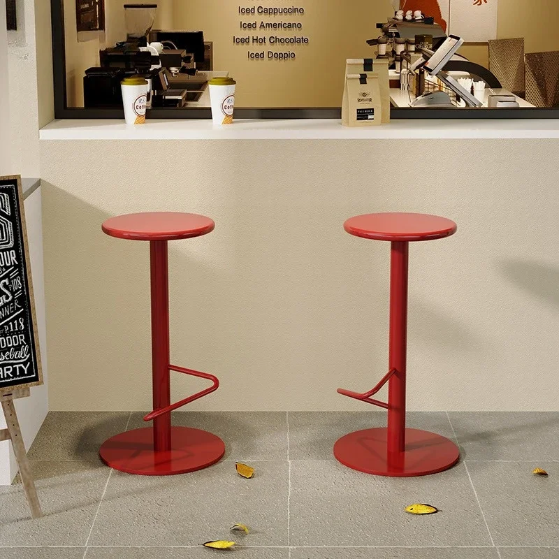 Outdoor Bar Chairs High Stool Home Simple Island Platform Color Bar Chairs Coffee Shop Bar Reception Leisure