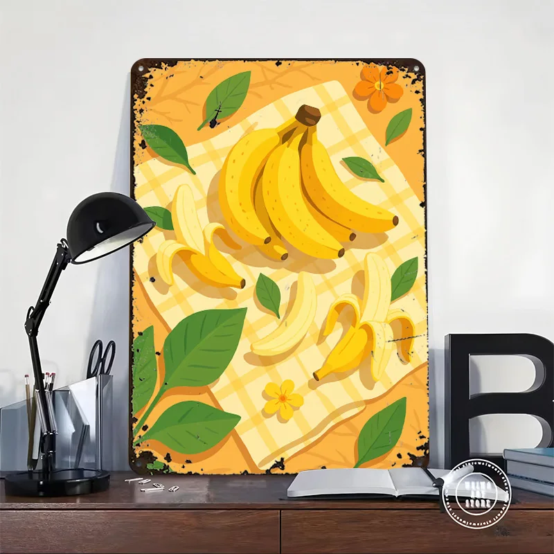 Banana – A Stylized Tablescape Poster Customized Vintage Metal Signs Wall Art Retro Tin Plaque for Luxury Home Decor Items Room