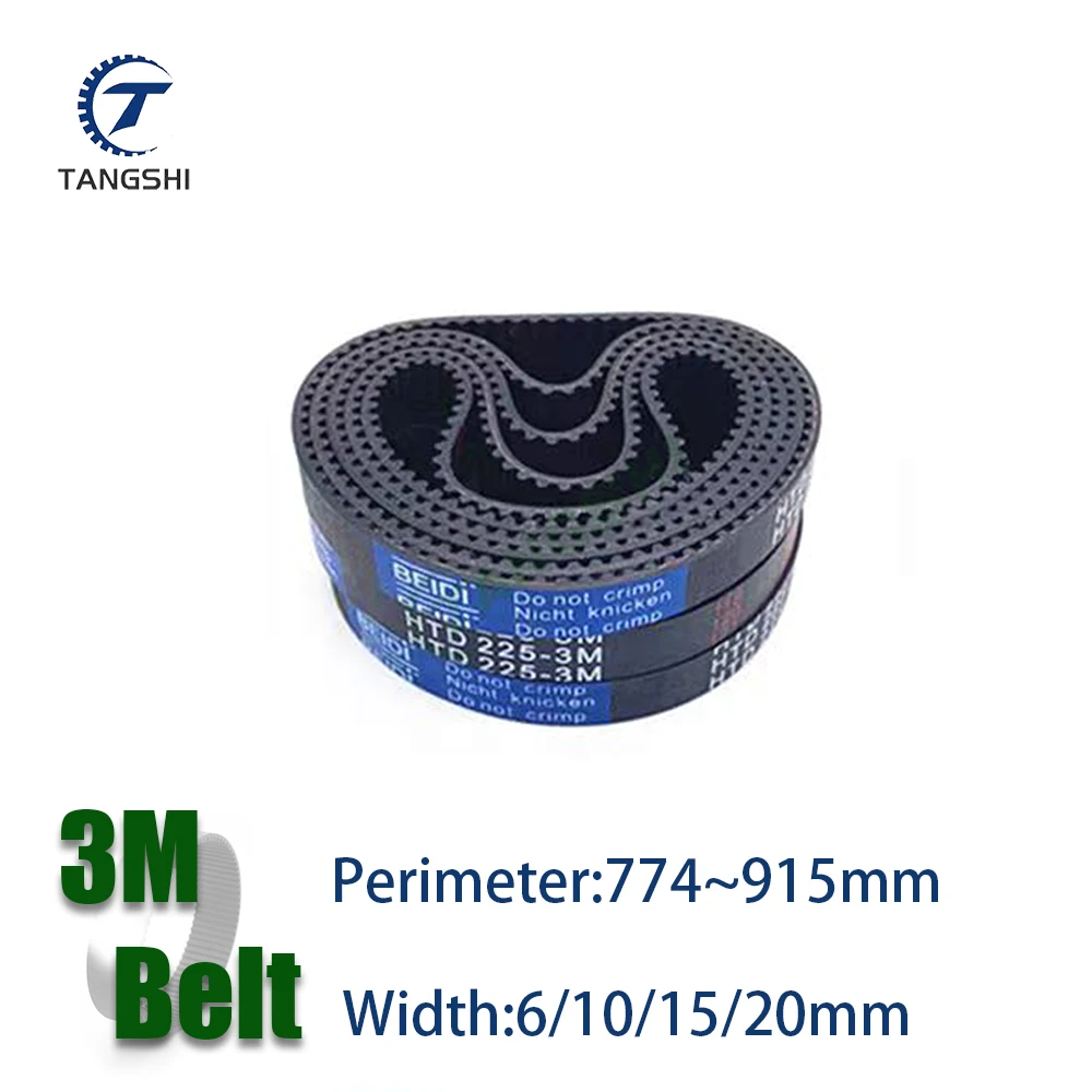 

HTD 3M Timing Belt Width 6/10/15/20mm Length 774/789/792/795/801/804/810/813/816/822/825/831/837/840/843/852/861/885/900/915mm