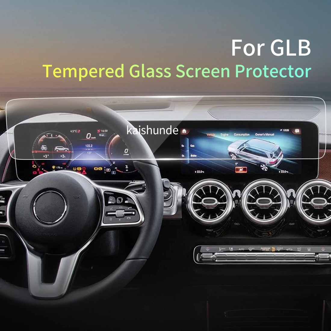 For Benz GLB 2024 Car Stickers Screen Protector Tempered Glass Protective Film Carplay Navigation Automotive Auto Accessories