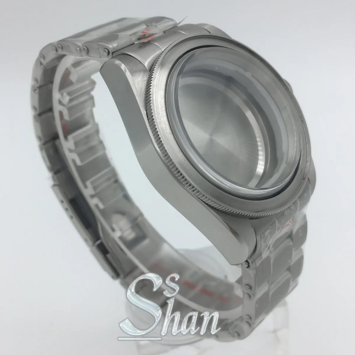 Bracelet à boucle pliante en acier inoxydable, boîtier argenté de 41mm, adapté aux mouvements NH35 NH36 ETA2824 et PT5000, verre saphir bombé