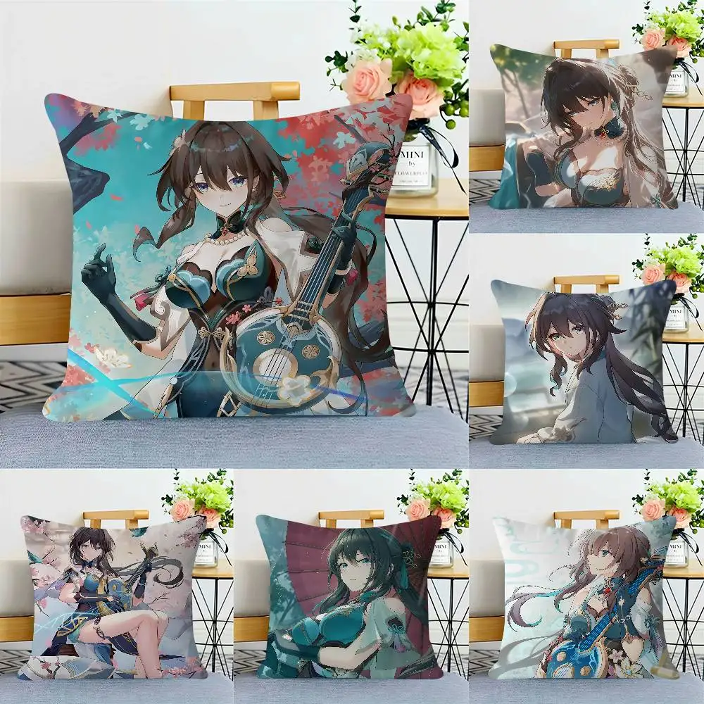 ANIME R-Ruan Mei Imagem personalizada Texto Almofadas decorativas para casa Presentes domésticos 45x45cm
