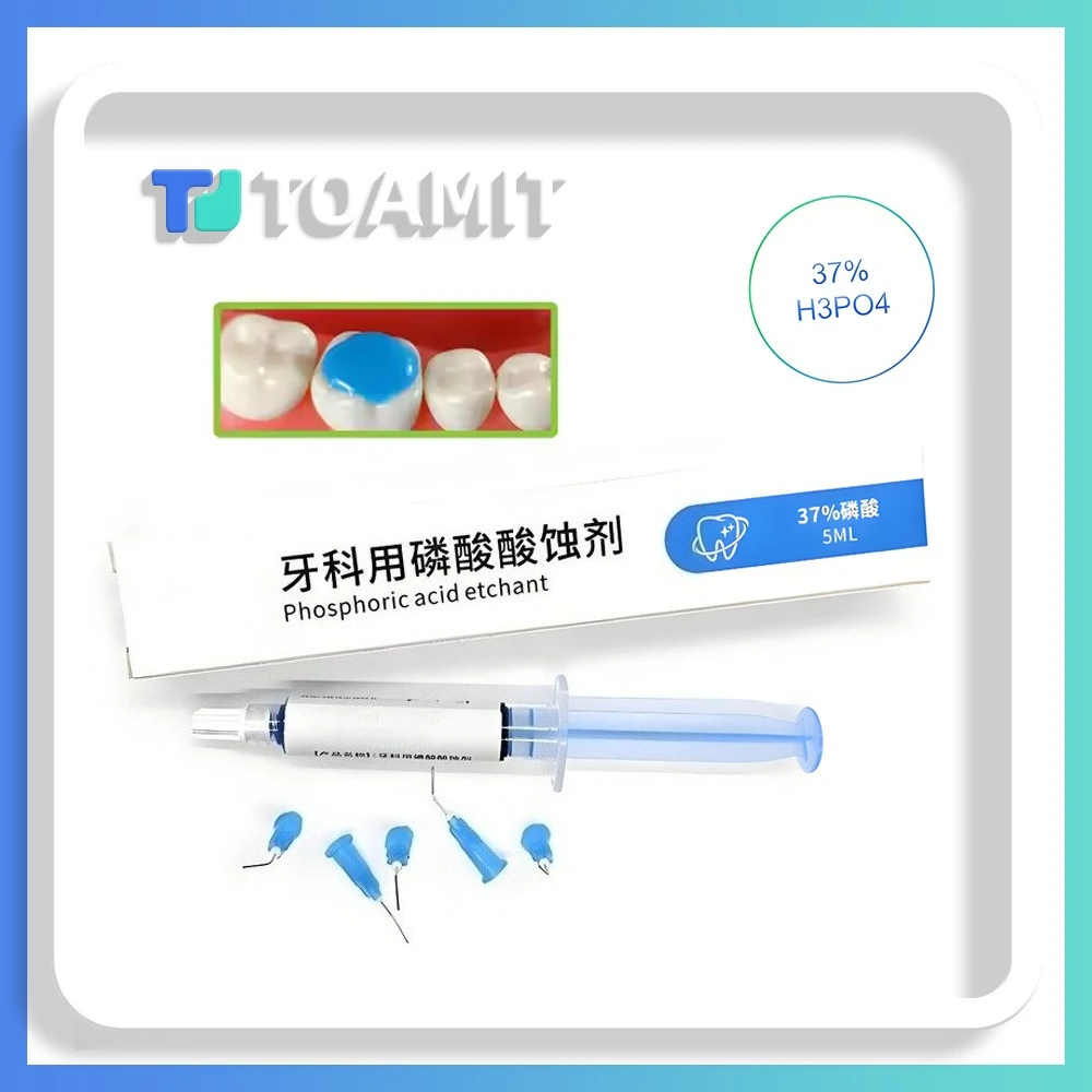

5ml Acid Etchant 37%phosphoric Dental Materials Teeth Etching Gel Cleaning Adhesive+5pcs Tips Bonding Glue Flowable Agent