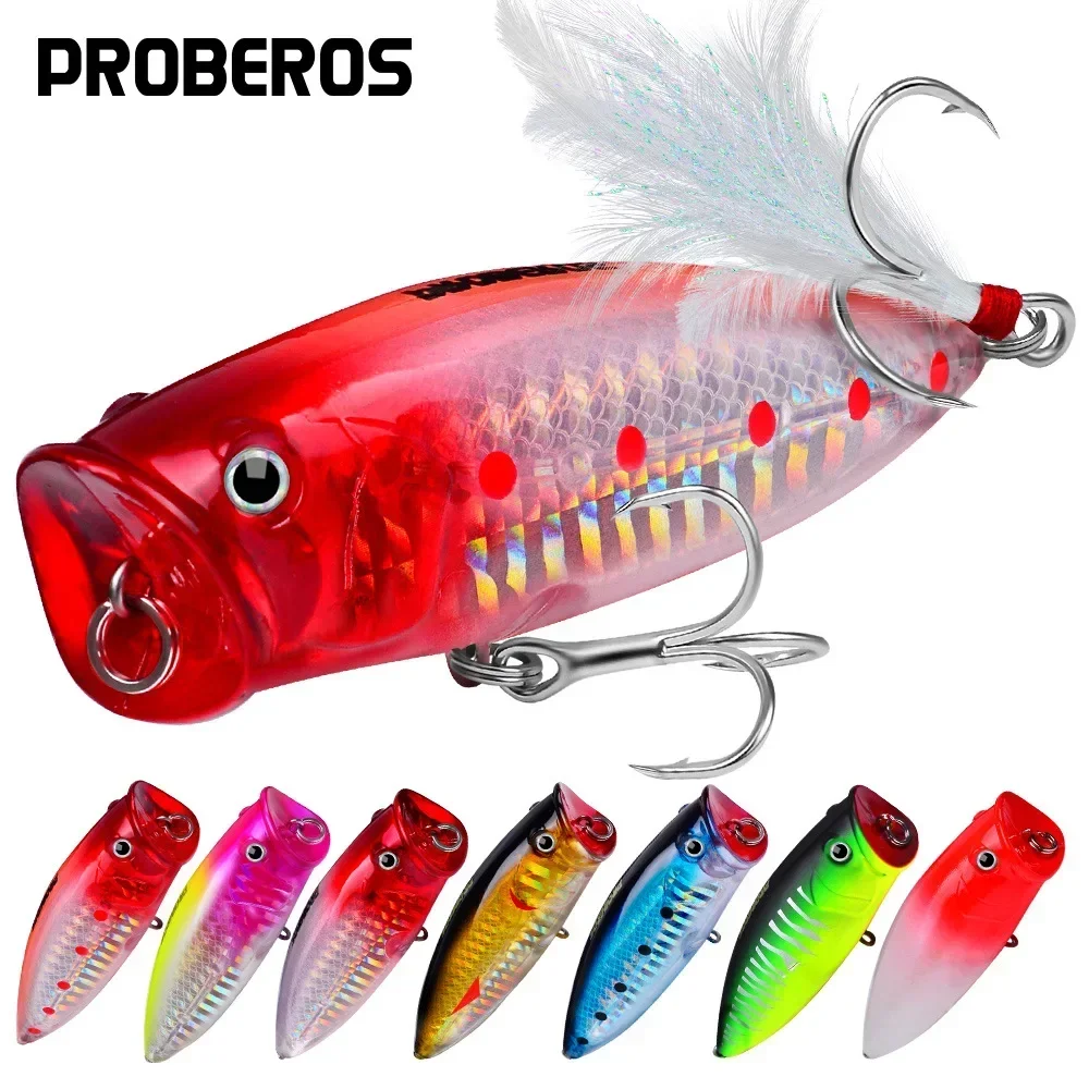 

1Pcs 7.5cm19gWith feathers Fishing Lure HardArificial Bait Topwater with 2Treble HooksCarp Fishing Lures Wobbler Crankbait Pesca