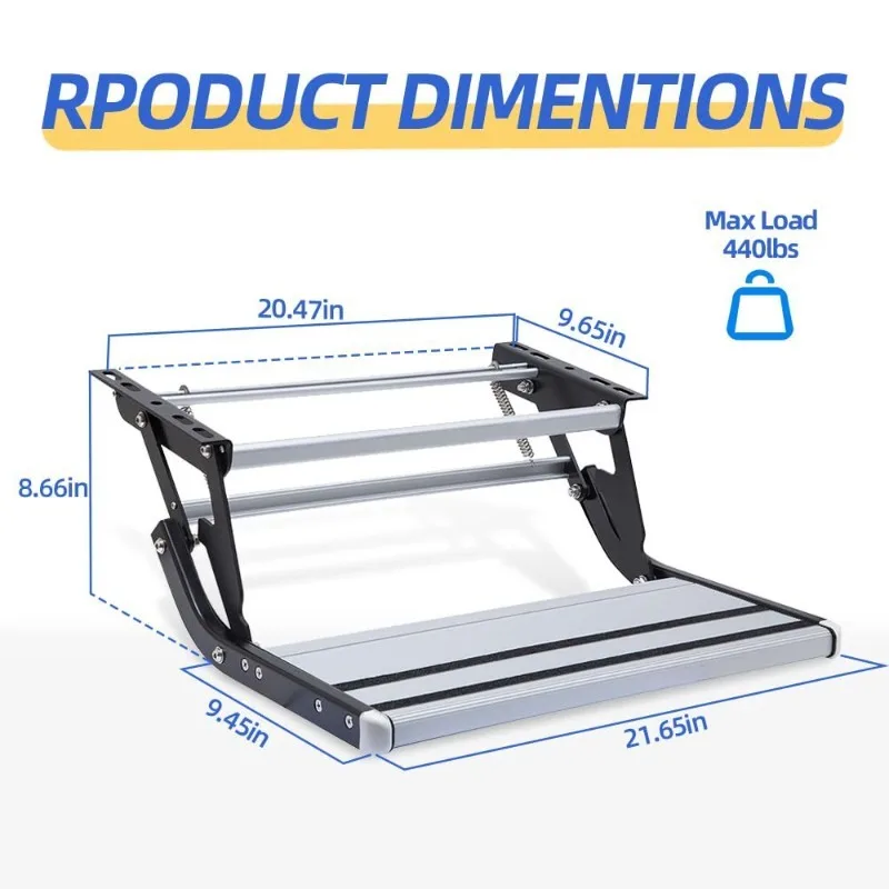 Suitable For RV Folding Entry Step, Aluminum Manual Single Drop Down Step for Camper Doorway