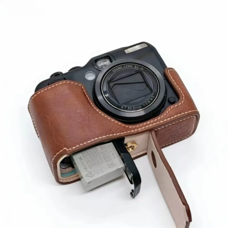G12 Camera Bag PU Leather Half Body Case For Canon Powershot G11 G12 Bottom Cover
