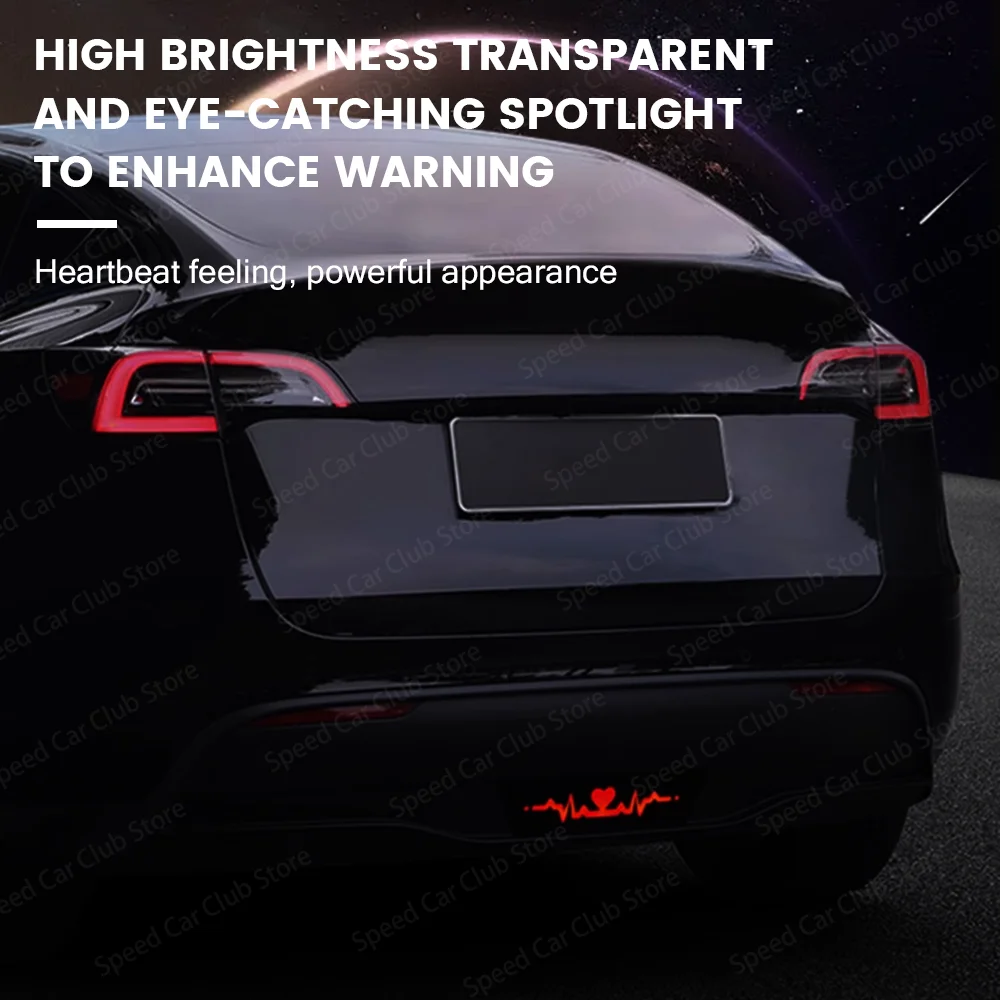 Auto Staart Hartslag Indicator Licht Voor Tesla Model Y Achterbumper Achterlicht Dagrijverlichting Zwart