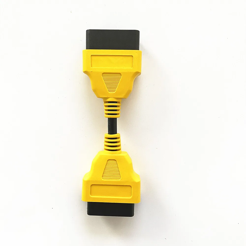 OBD 2 Extension Cable Yellow 13CM Male-to-Female Use 16-Pin OBD 2 Plug Extension Adapter Cable Connector Splitter