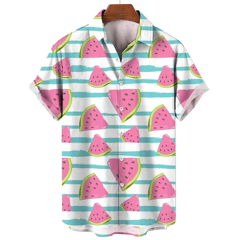 Popolare camicia di frutta al limone con stampa 3D per uomo donna estate risvolto maniche corte abbigliamento Casual per bambini camicie con bottoni camicetta hawaiana