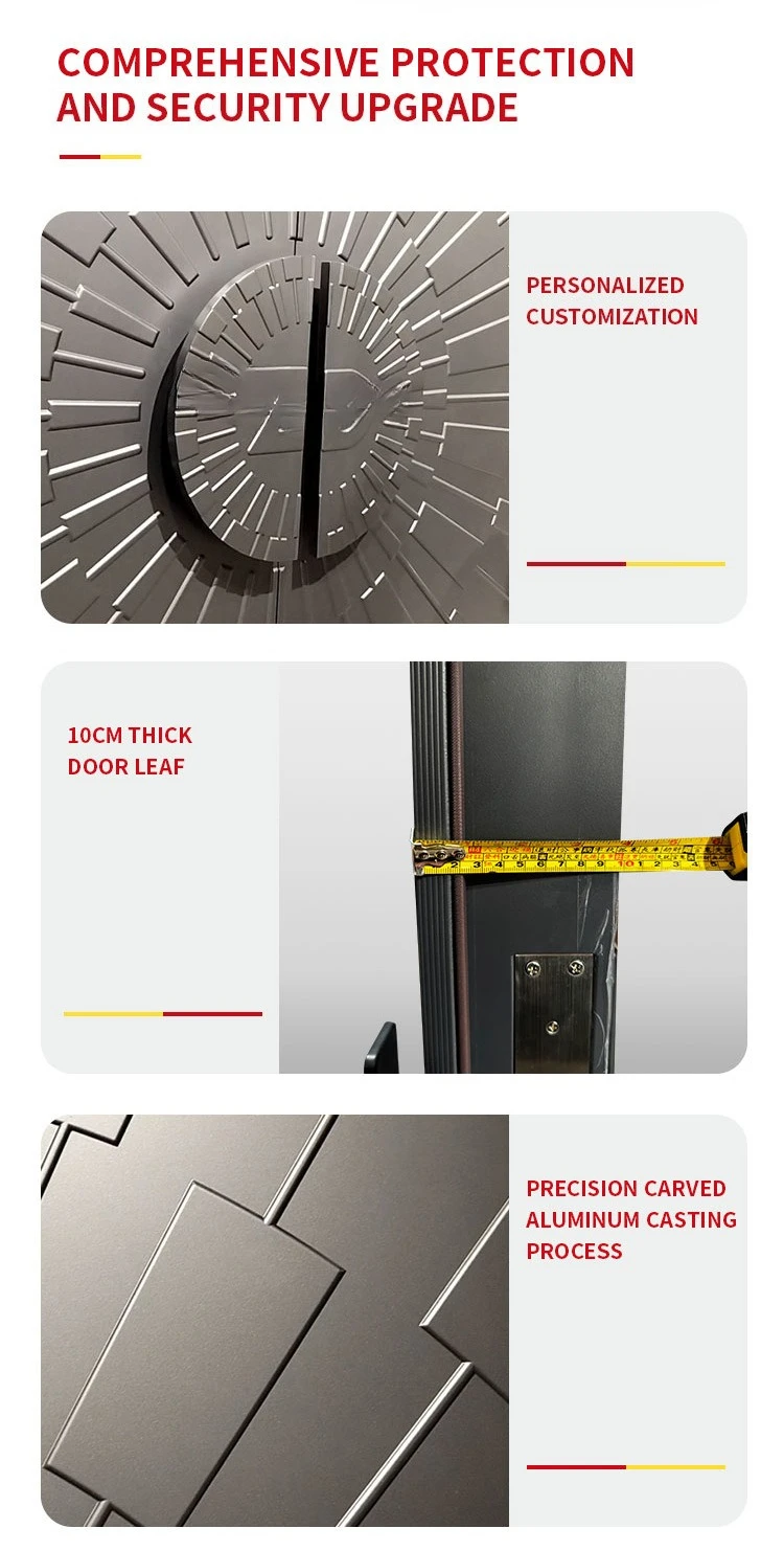 15Mm aluminum plate carved 10cm door leaf with sliding cover smart lock