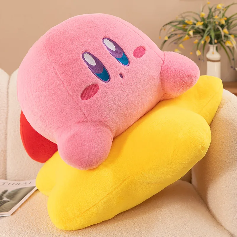 New 30-60cm Cute Cartoon Plush Toy Star Kirby Holding Pentagram Doll Pillow Doll Cushion Sleep Girl Child Festival Birthday Gift