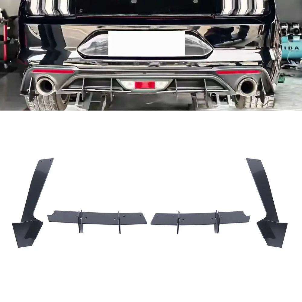 

Для Ford Mustang глянцевый черный задний диффузор и задние боковые разветвителя 2018-2021 гг. США