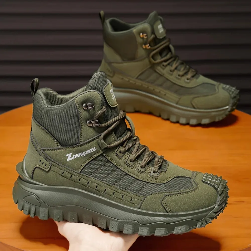 

Plus Size Autumn/Winter Men's High-Top Boots - Non-Slip Thick-Soled Hiking & Work Boots 39-47