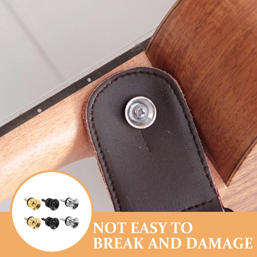 

6Pcs Guitar Strap Locks Durable Alloy Buttons Safe Long Time Use for Acoustic Classical Guitar Replacement Parts