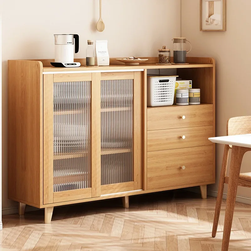 Log Color Simple Dining Sideboards Modern Japanese Style Kitchen Storage Cabinets Nordic Tableware Cabinet Dining Room Furniture