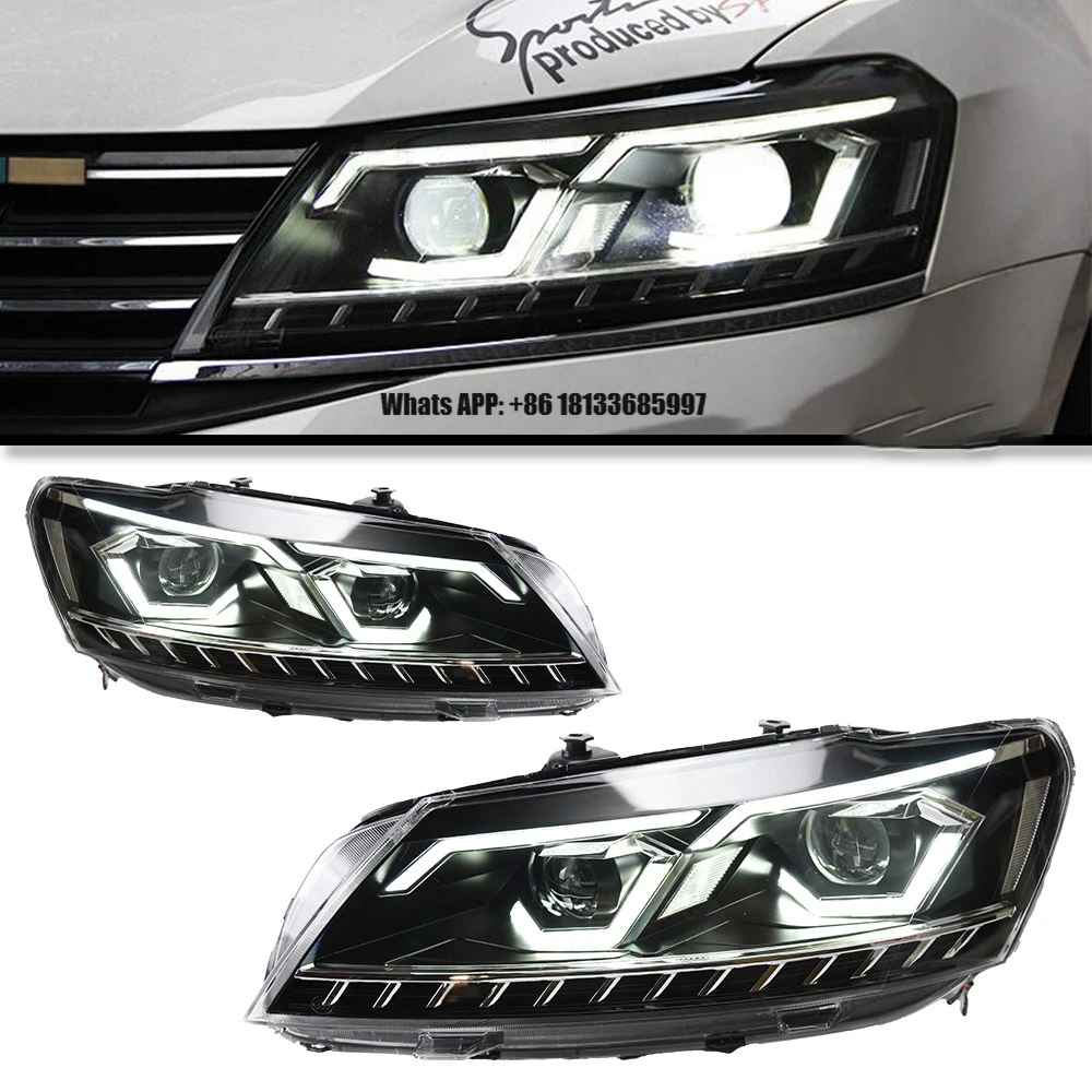 

For Volkswagen Passat B7 Headlight 2012-2016 Passat European LED DRL Hid Headlight Angel Eye Dual Xenon Beam Accessories