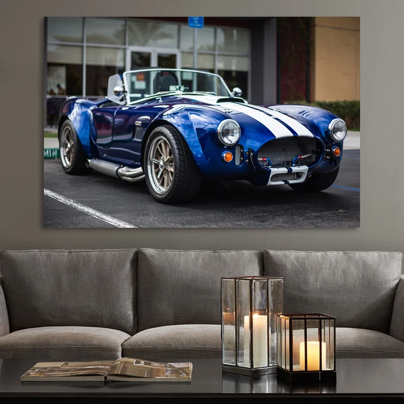 Supercar Posters and Prints Shelby AC Cobra Vintage Car Cabriolet Wall Art Canvas Painting Modern Home Living Room Decorations