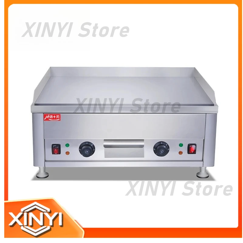 5kW Smooth Flat Electric Baking Tray for Pancake Steak Waffle Crepe Grill Industrial Catering Equipment Polished Stainless