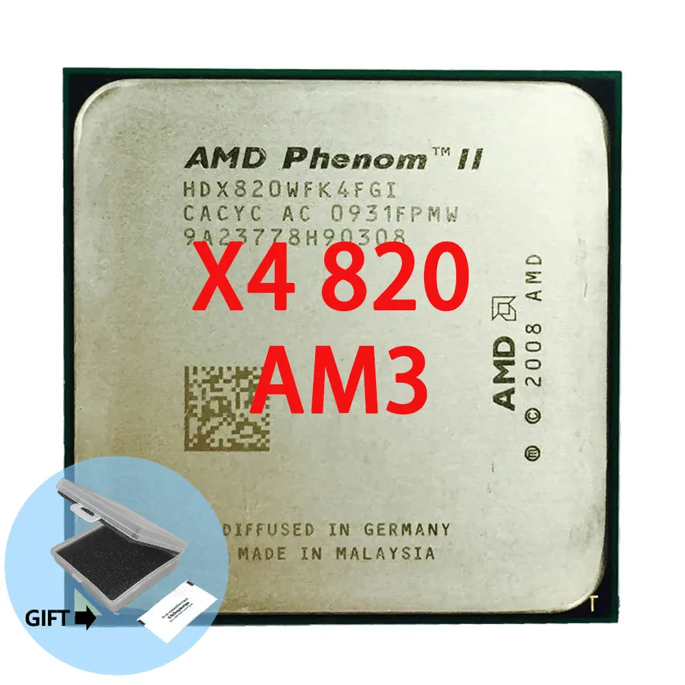 AMD Phenom II X4 820 2.8 GHz Quad-Core CPU Processor HDX820WFK4FGI Socket AM3