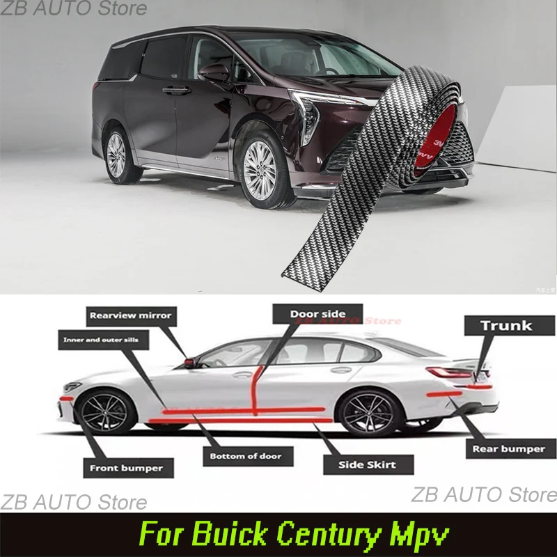 

For Buick Century Mpv Strong adhesive bumper strip, front and rear lip side skirts, collision and scratch resistant, suitable