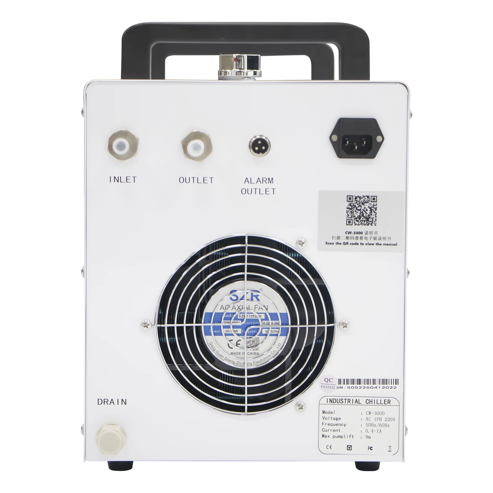 Sihao CNC مبرد المياه الصناعية CW-5200 CW-5000 آلة الحفر بالليزر مبرد المياه لتبريد أنبوب الليزر الزجاجي 80 واط-130 واط CO2