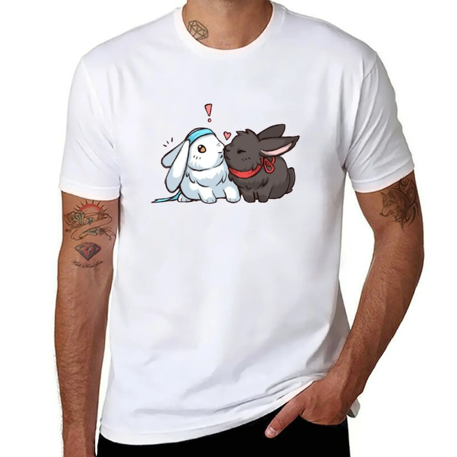 

Wangxian bunnies T-Shirt t shirt man cotton t shirts for man slim fit T-Shirt