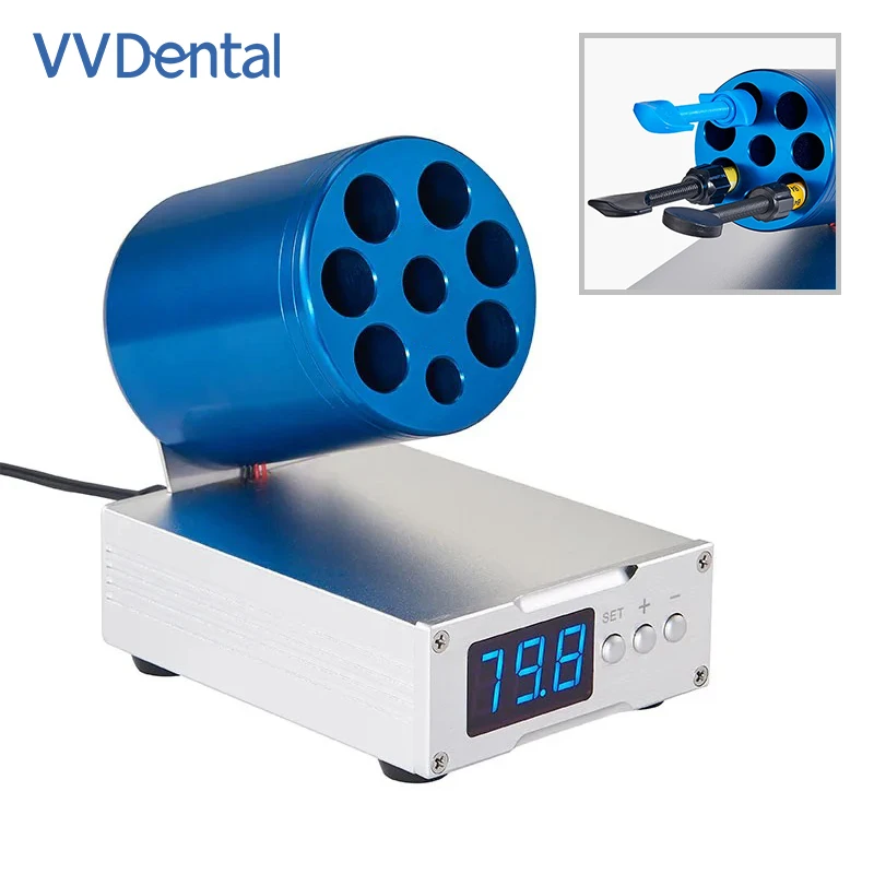 Dental Composite Resin Heater 30-70℃ 8Holes With Display Screen Composite Material Constant Temperature Adjustable Resin Heater