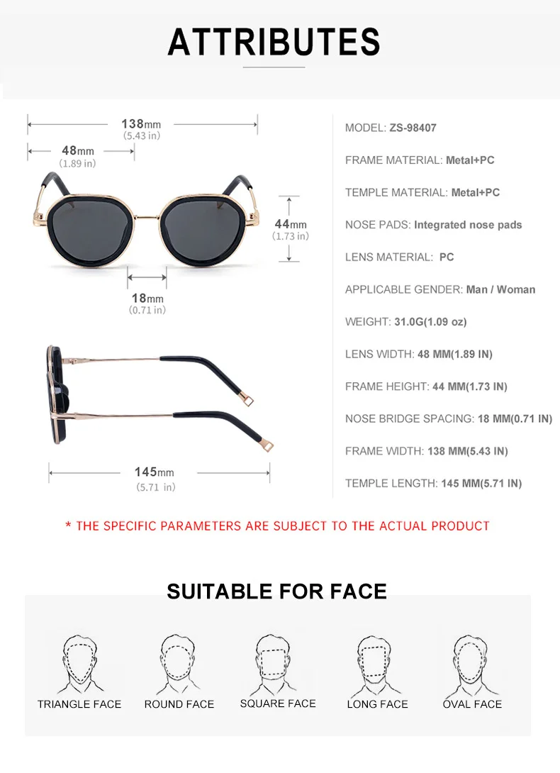 Runde Metallrahmen Punk-Sonnenbrille für Damen Vintage 2026 Luxus-Designer Sonnenbrillen Retro Elegante Schattierungen Modische Eyewear – Detail 9
