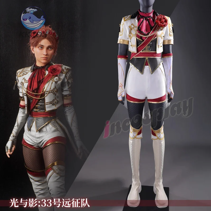 Game Clair Obscur Expedition33 Flower Suit Cosplay Costume Full Set Women Gloves Headwear Accurate Halloween Party KKCos
