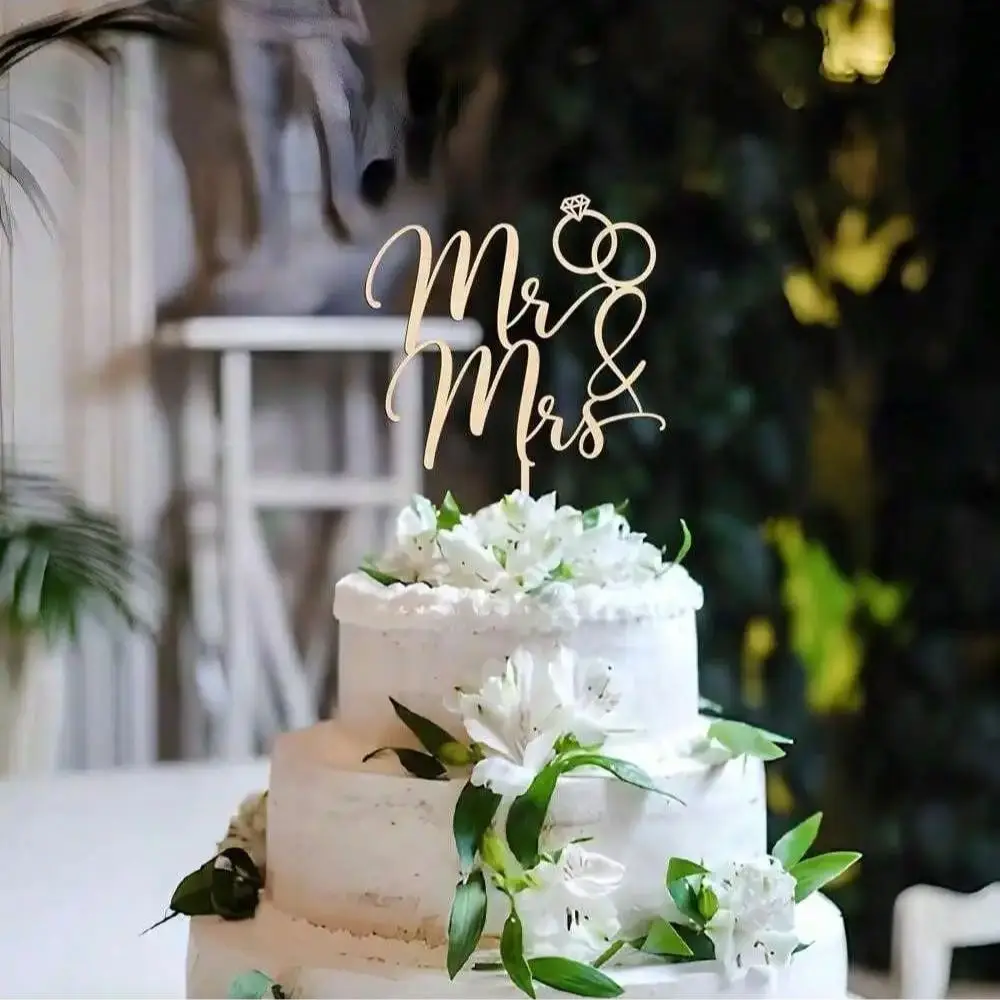 INS Mrs & Mrs Marry Me Gold Acryl Hochzeit Party Kuchen Topper Happy Anniversary Dessert Dekoration Braut Backzubehör