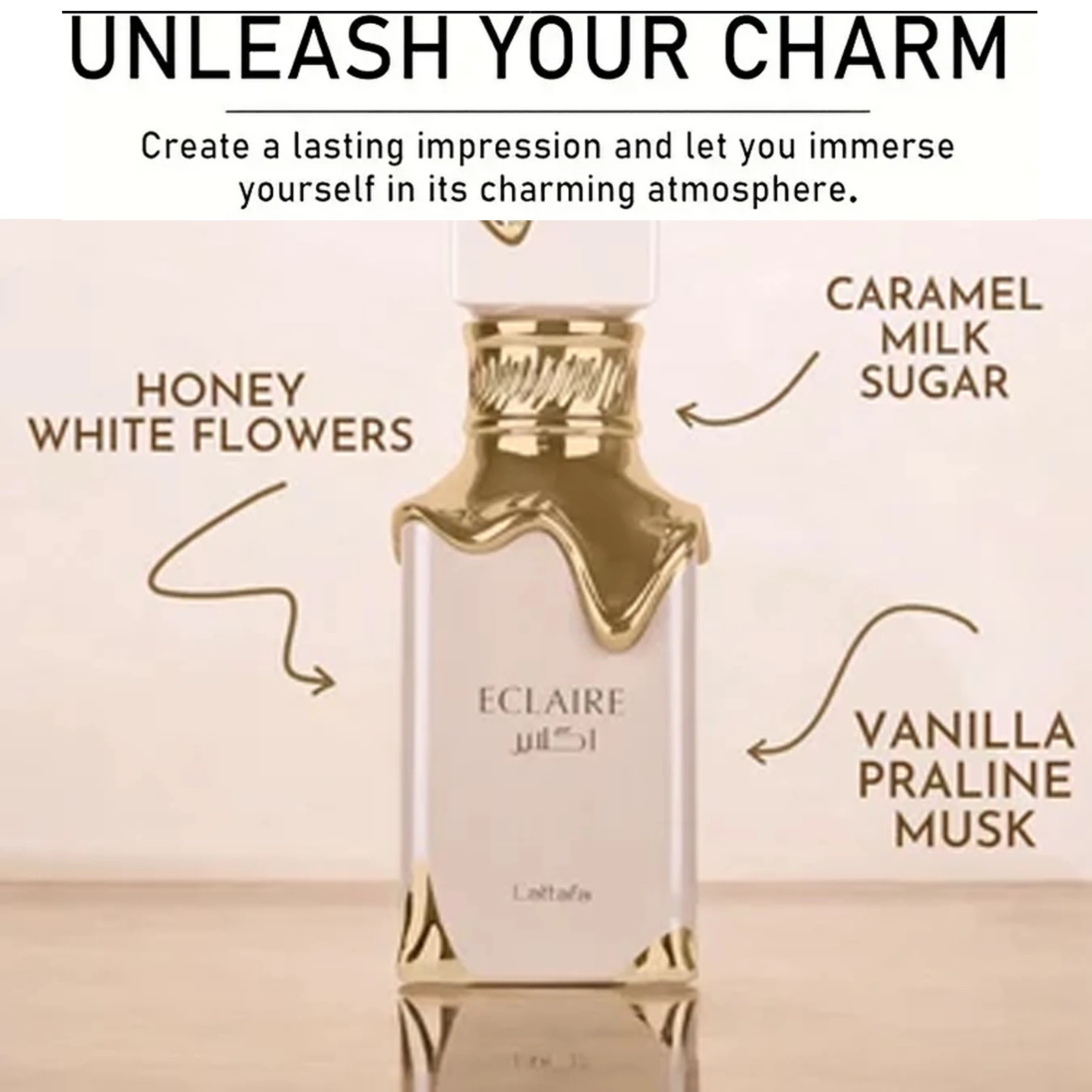 Lattafa Eclaire - Vaniglia, Caramello, Dolce, Floreale - Eau De Parfum Fragranza Lunga Durata Per Donna, 3,40 Onze / 100 Ml