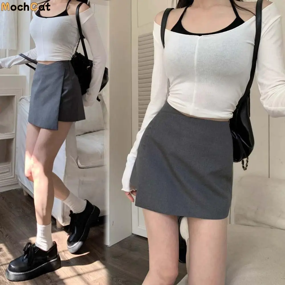

Korean Style Asymmetrical A-line Short Skirt Slim Fit Summer Mini Short Skirt Spicy Girl Style Y2K Women's Shorts Pants Party
