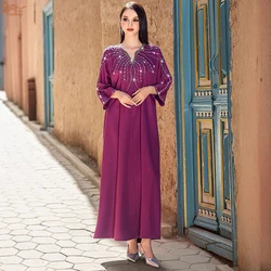 Eid Morocco Party Dress for Women Beading Abaya Morocco Kaftan Long Vestidos Ramadan Gown Dresses Islam Saudi Arab Robe Caftan