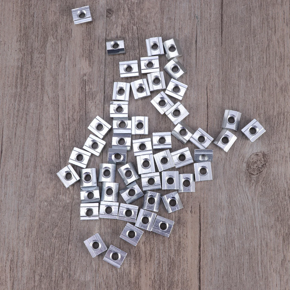 

50Pcs Professional T-Type Slider Nut M5 Silver 20 Type Square Nuts European Standard Carbon Steel Multiuse Slider Nut