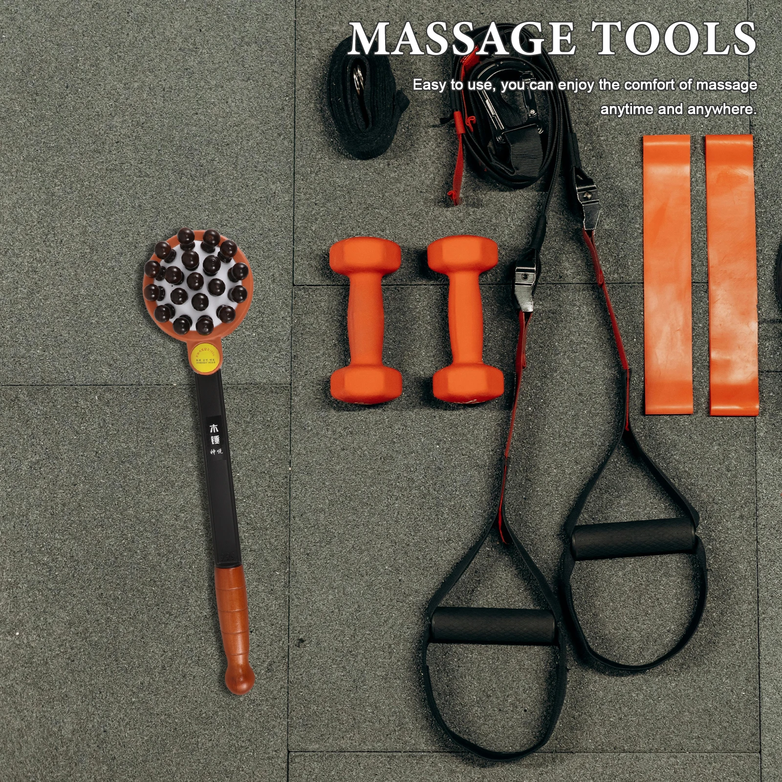 

Wooden Back Massager Double-Sided Handheld Massage Hammer For Neck Back Legs Body Meridian Acupressure Roller Stick Bamboo