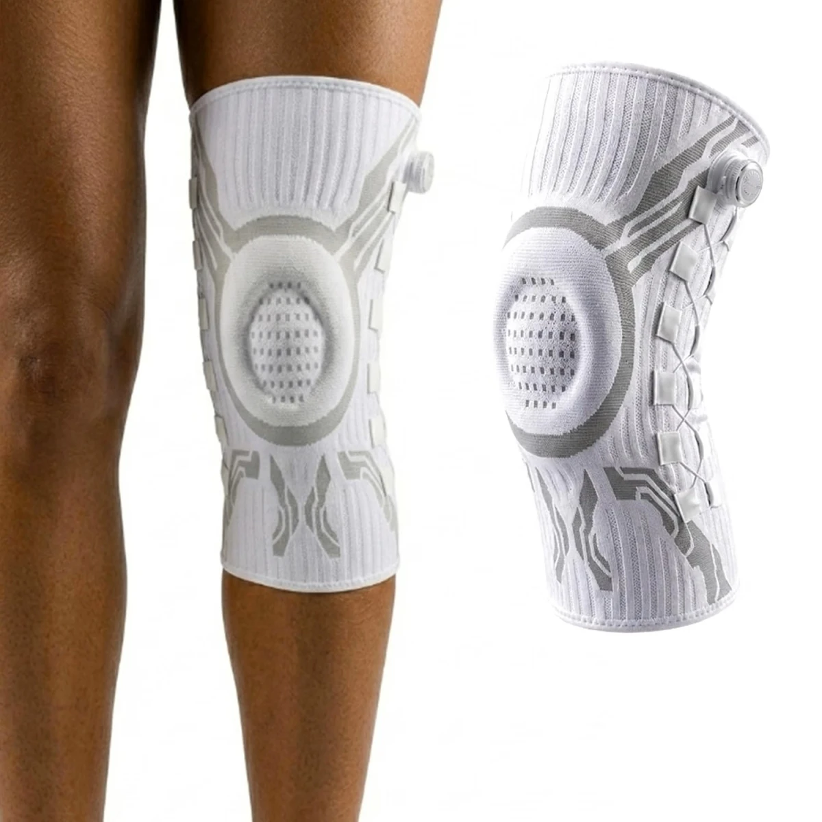 Peak Flex Knee Sleeve Adjustable Compression Brace with Dial System for Pain Relief & Running Support