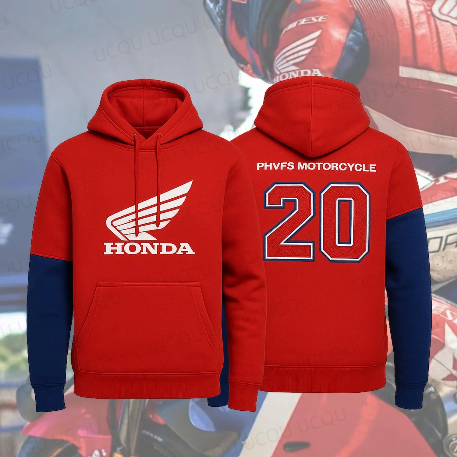 

Honda HRC Hoodie Long Sleeve Sweatshirt Racing Team Apparel Motorcycle Pullover Official Moto Style Biker Casual Sportswear