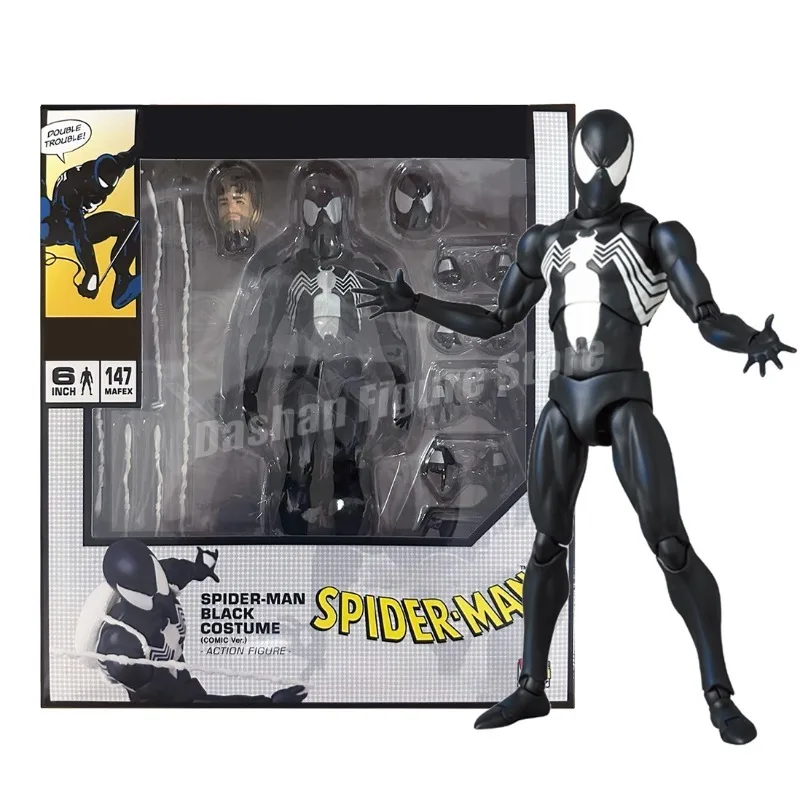Mafex 147 Black Spider Man Action Figure PVC Collection Decoration