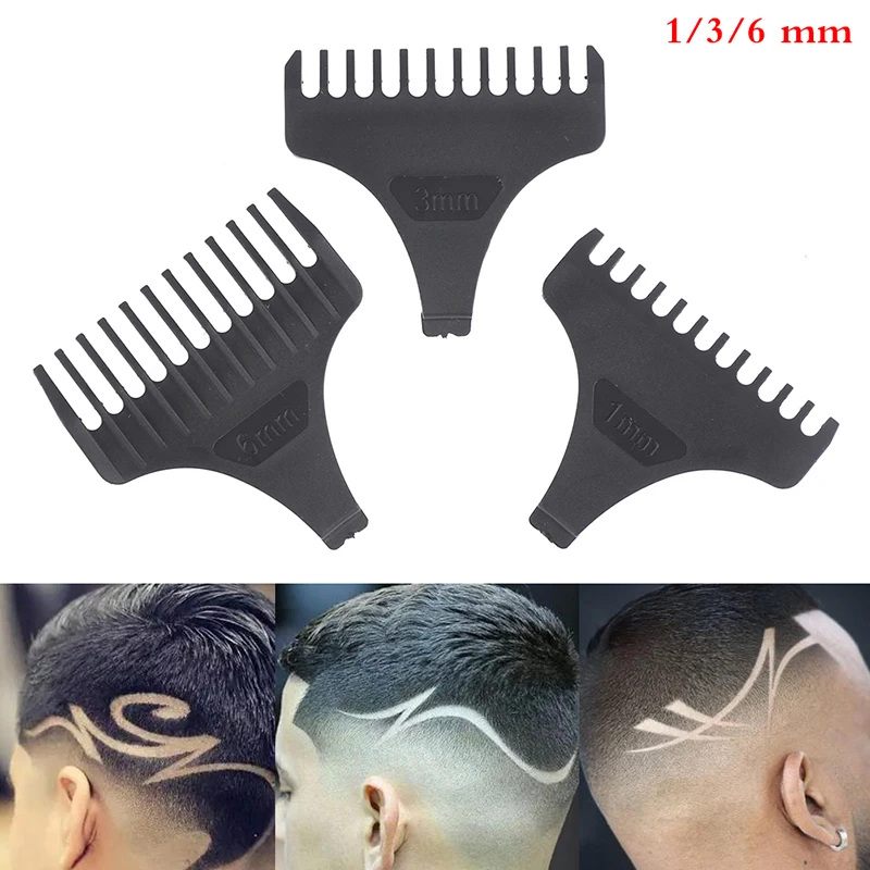 

1/3Pc 1/3/6mm Universal Hair Clipper Limit Combs Guide Guard Attachment Size Barber Replacement For Electric Hair Clipper Shaver