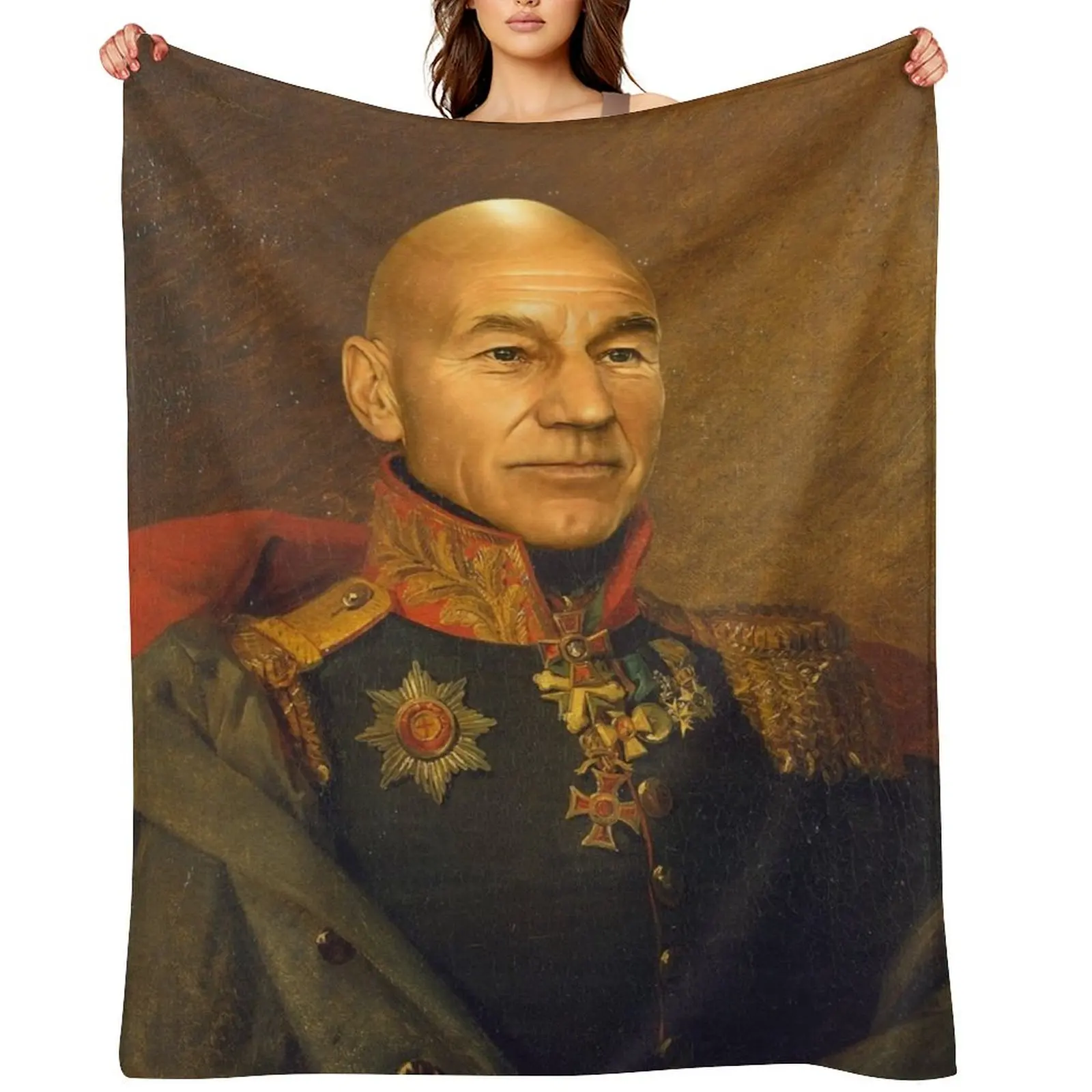 

Sir Patrick Stewart OBE - replaceface Плед Thermals For Travel Плед на диване Спальный мешок Свободные одеяла