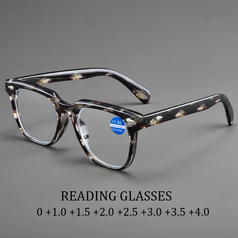 

Fashionable Classic Square Reading Glasses for Men Retro Neutral HD Texture Personalized Anti Blue Light Glasses Fashion Eyewear