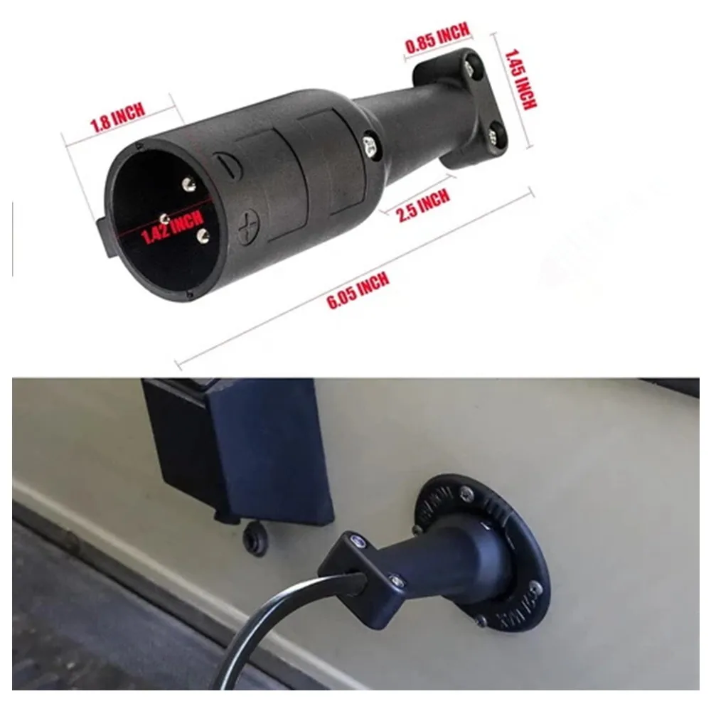 Golf Cart Charger Plug 3-Pin Triangle Connector DC Cord 8V Auto Charger Cord Handle Plug Replacement for Club Car DS Precedent