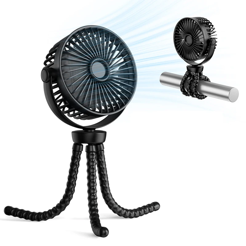 

3 Gears Adjustable Portable Octopus Deformable Small Fan 360° Shaking Head Folding Handheld Fan Outdoor USB Charging Desktop Fan