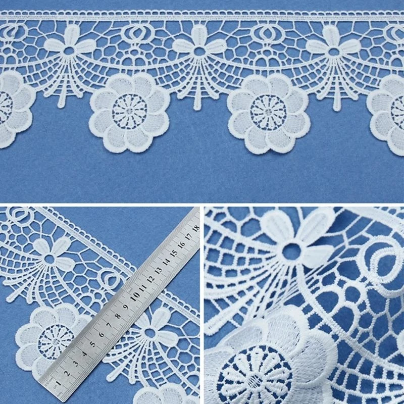 R1WE شريطة من الدانتيل الديكور الفراش فساتين الزفاف اكسسوارات DIY اليدوية