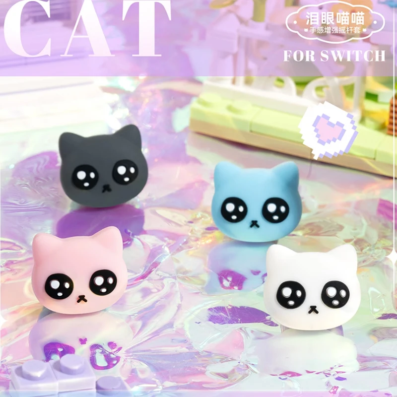 Cute Panda Meow Gift Silicone Soft Thumb Stick Grip Cap Joystick Cover For Switch NS Oled/Lite Joy-con Bling Thumbstick Case