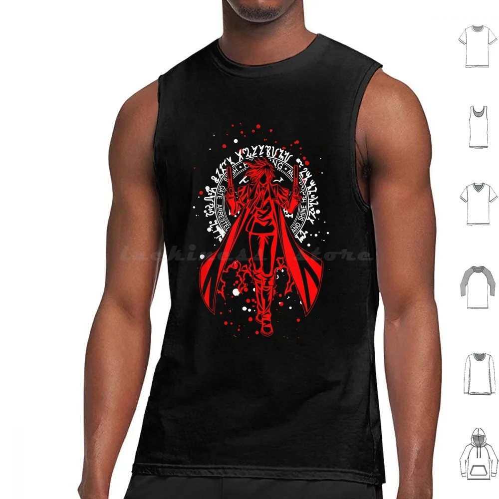 Hellsing Alucard Tank Tops Vest Sleeveless Anime Manga Alucard Hellsing Vampire Hellsing Organization Count Dracula