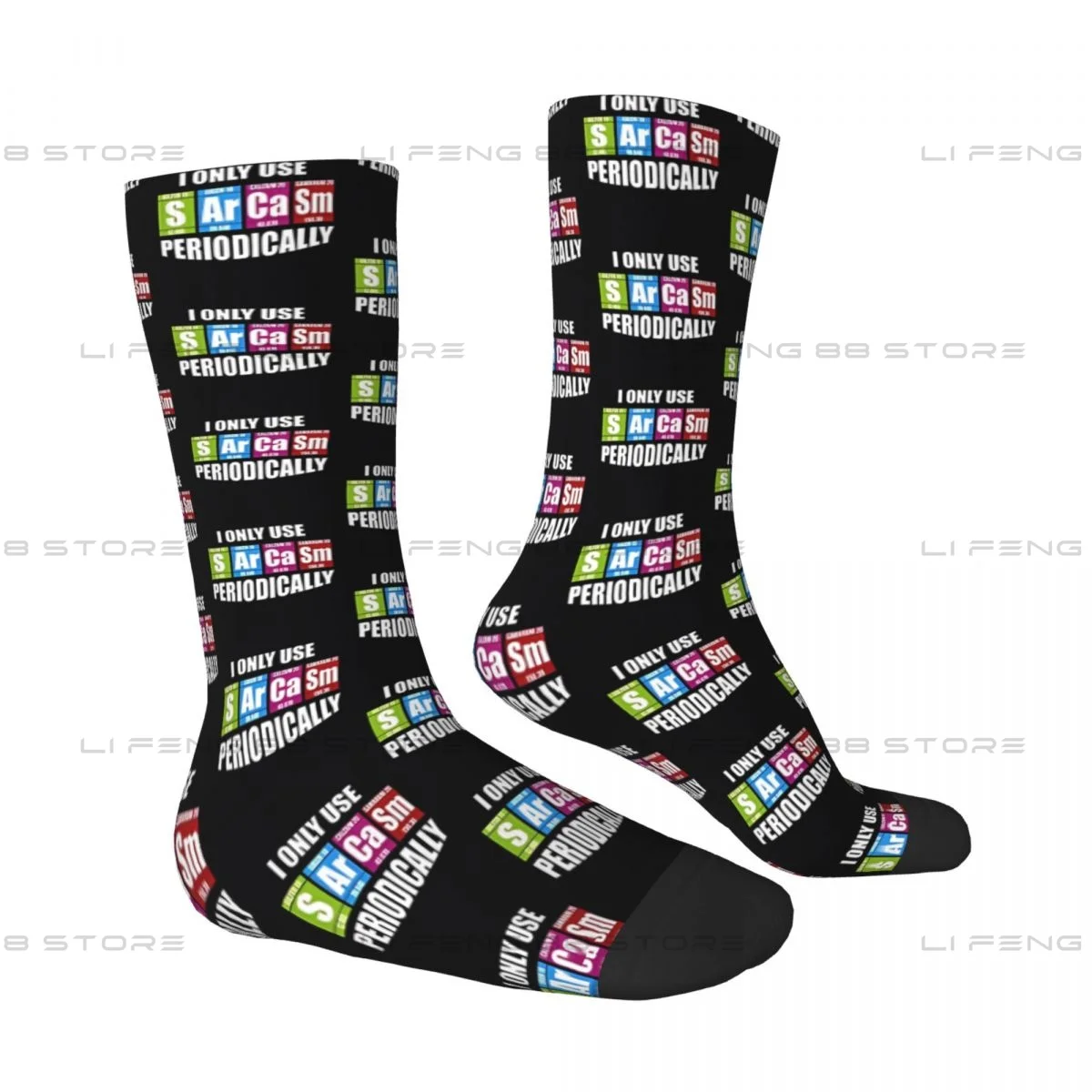 Periodic Table Funny Sarcasm Periodically Science Design Men Women Socks Windproof Novelty Four Seasons Stockings Gift