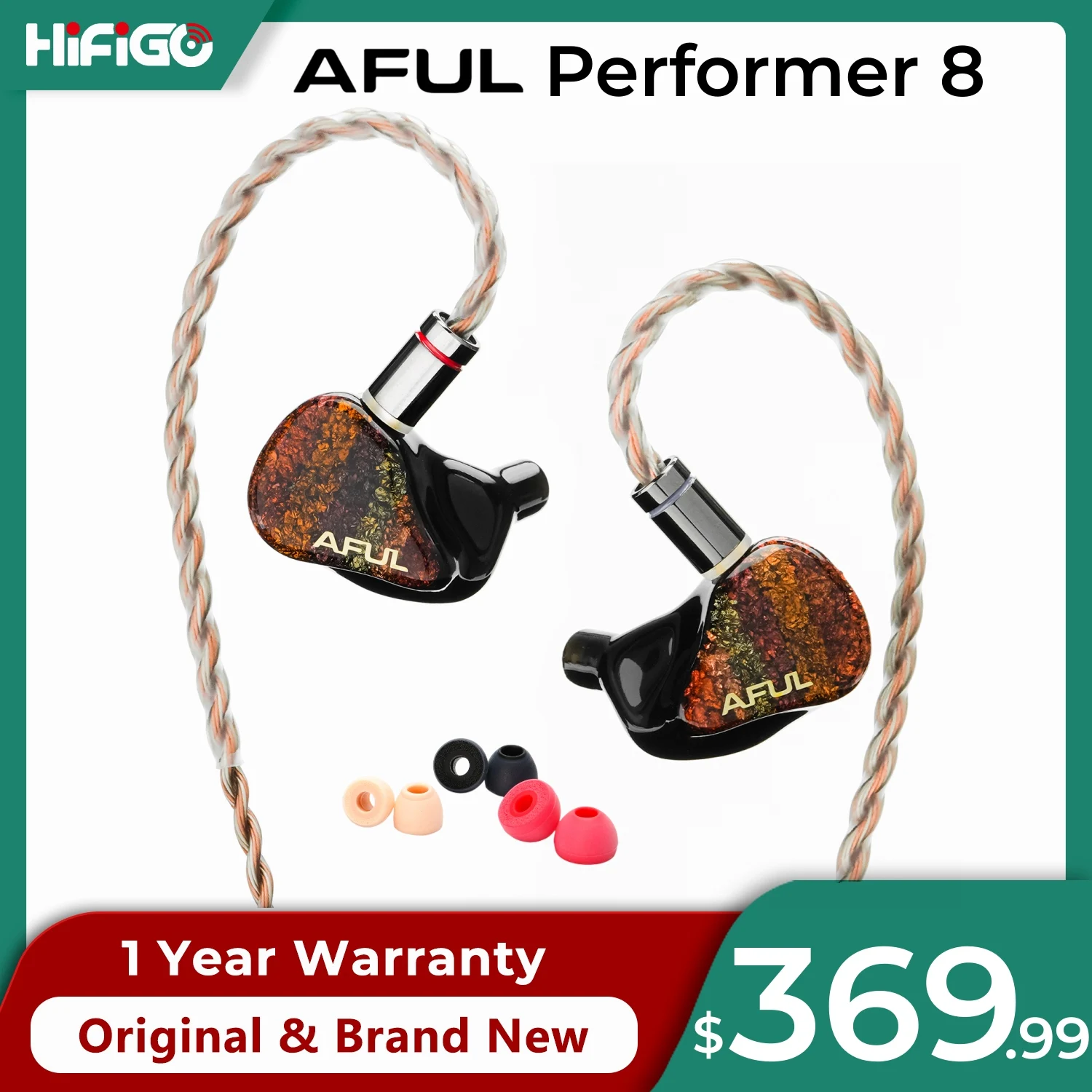 

AFUL Performer 8/Performer8 Hybrid Drivers Wired Earphones 1DD+ 7BA in-Ear Monitors HiFi Stage Studio Audiophile Headphones IEMs