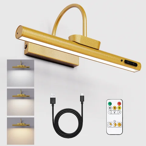 Rechargeable Picture Light with Remote, Wireless Wall Lamp for Art Display