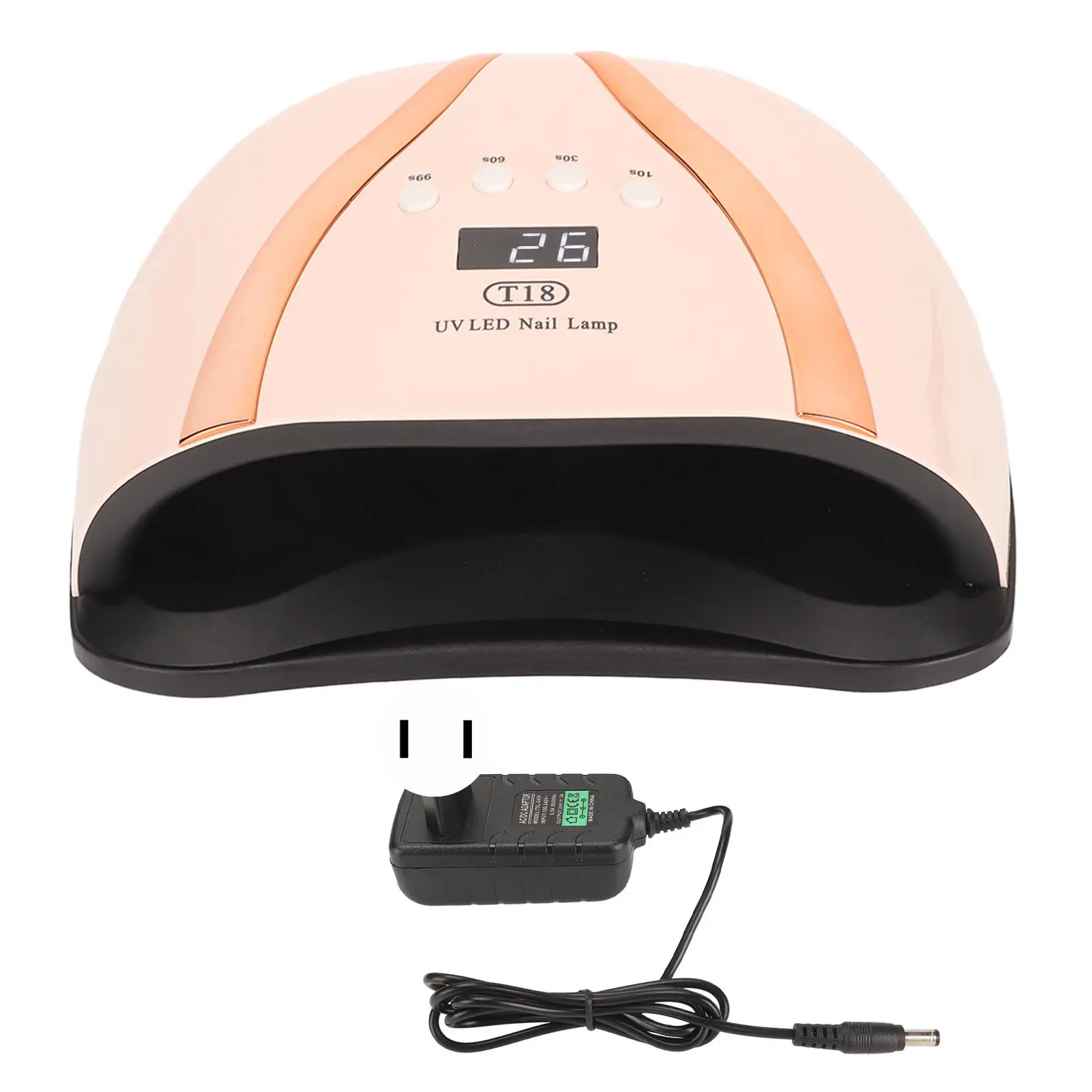 258W Nail Gel Dryer with 66 Light Chips - Multi Timing, Detachable Bottom - 100~240V Nail Polish Curing Lamp